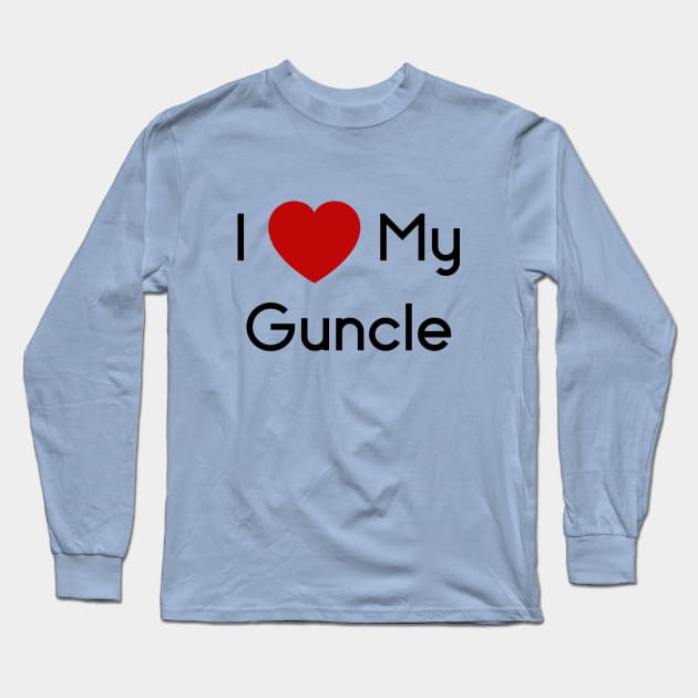 I Love My Guncle Gay Uncle Red Heart T-Shirt Long Sleeve T-Shirt by LittleBean